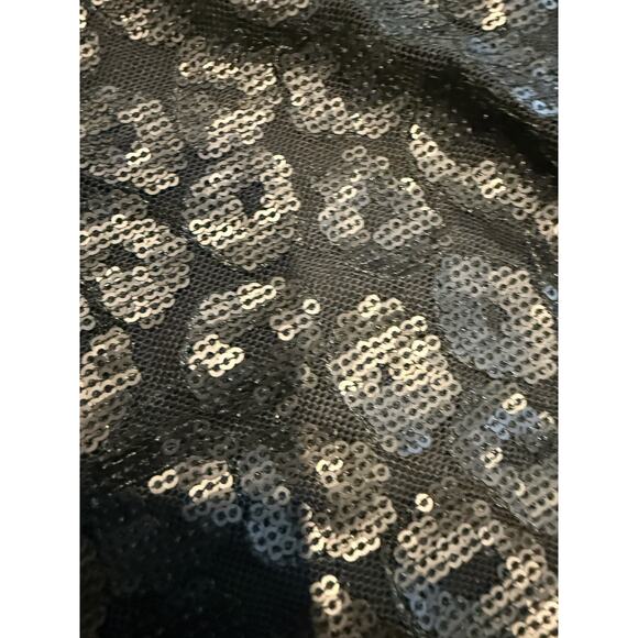 Covington 1X Animal Print Sequin Black tank Whimsigoth Festival Romantic Party - Picture 2 of 9